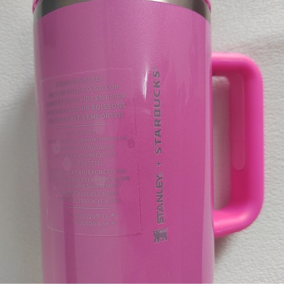 Stanley x Starbucks Limited Edition Pink Tumbler 40oz - Picture 4 of 8